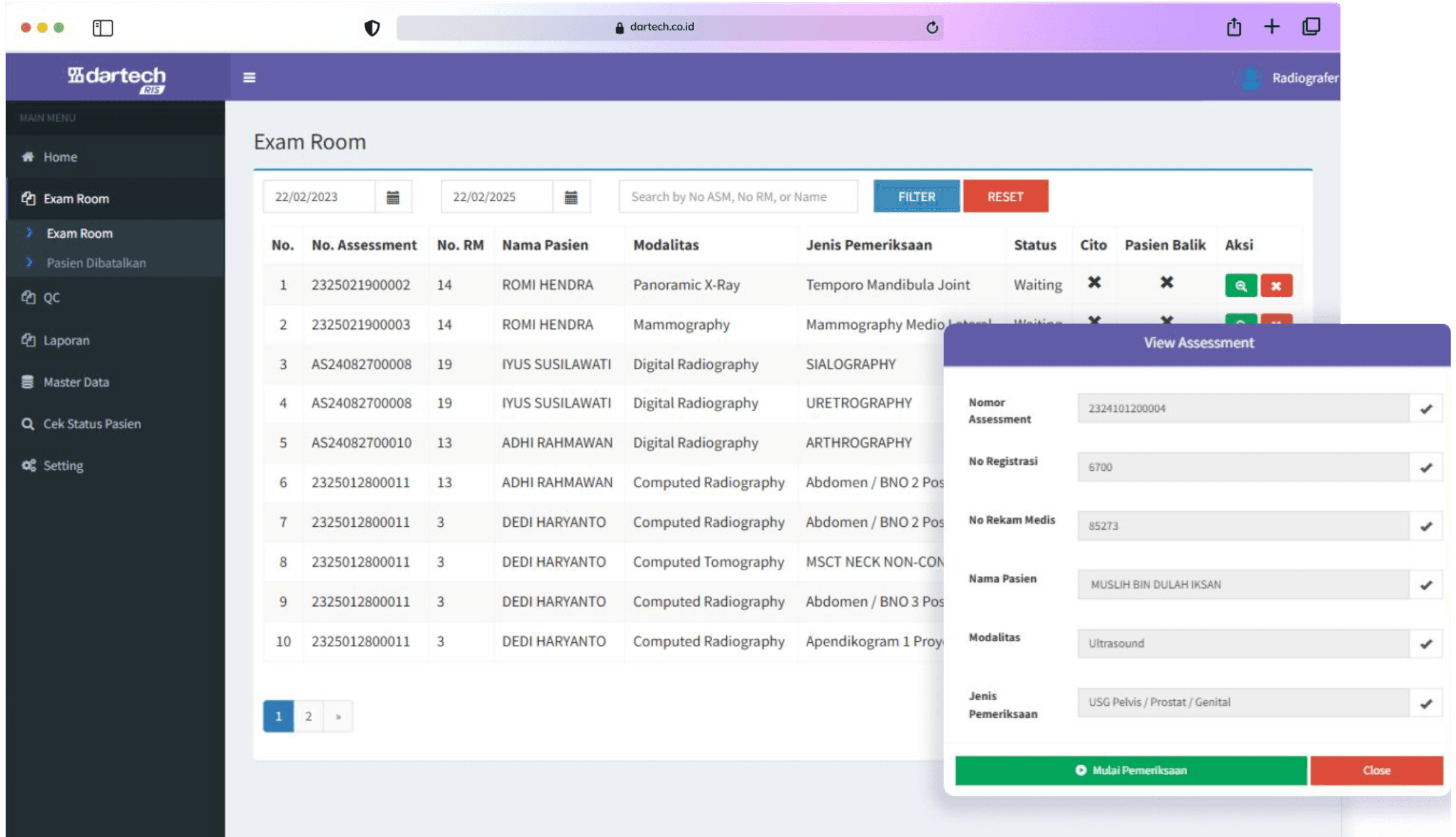 Dartech RIS Dashboard 2
